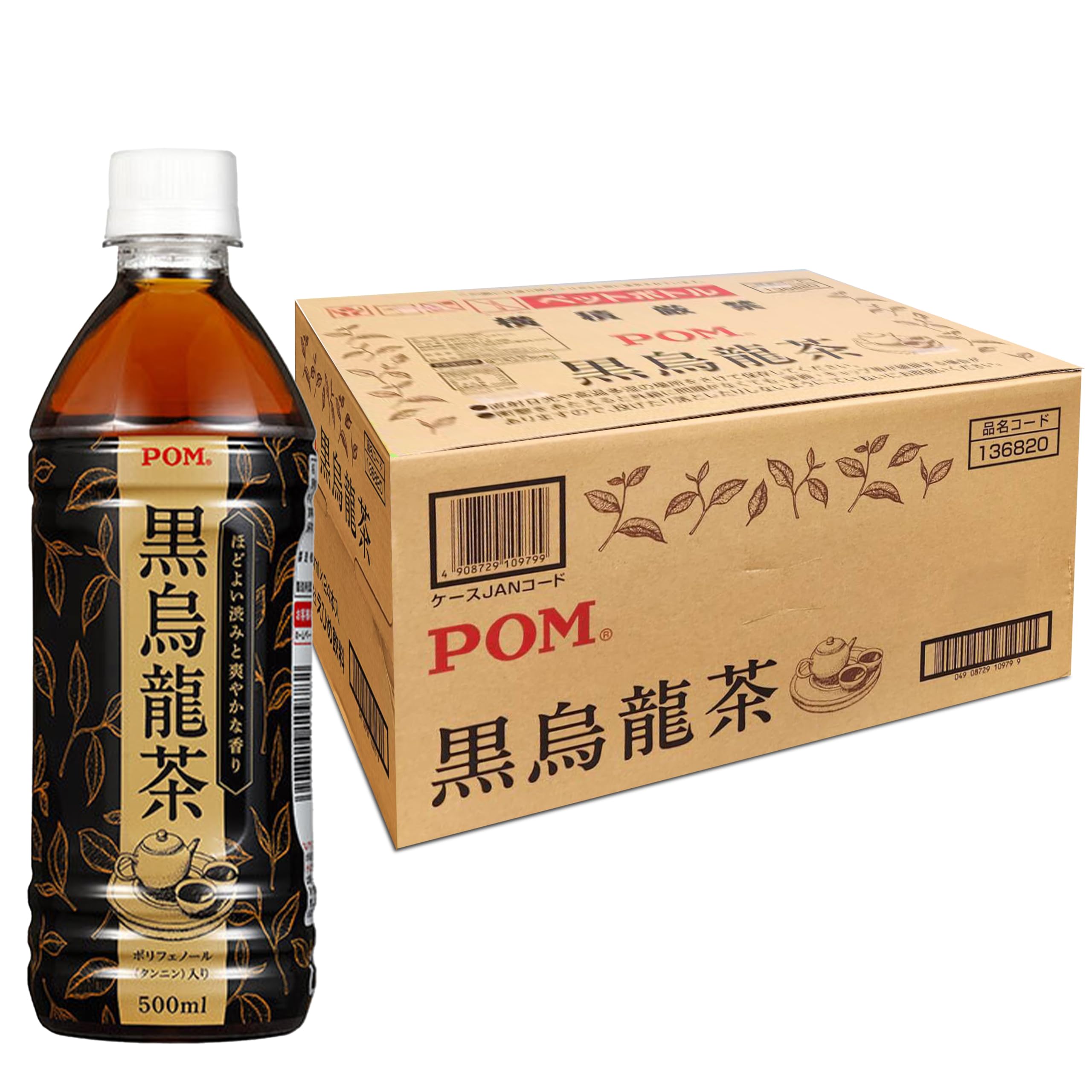 Amazon.co.jp: POM ポン 日本のお茶 黒烏龍茶 500ml、24本 【みのる